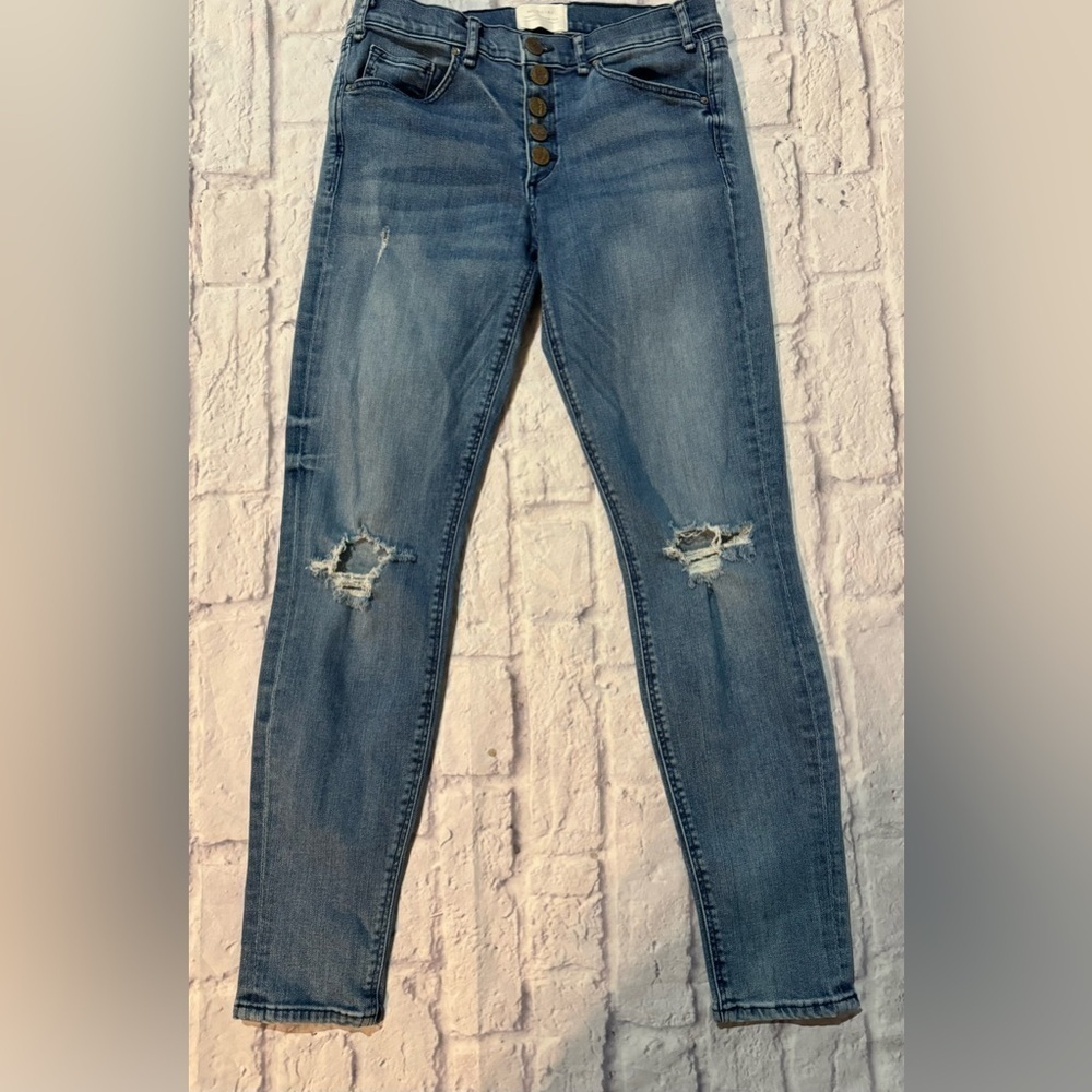 McGuire Jeans Anthropologie Skinny Fit Ankle Button Fly Distressed Women’s Sz 29